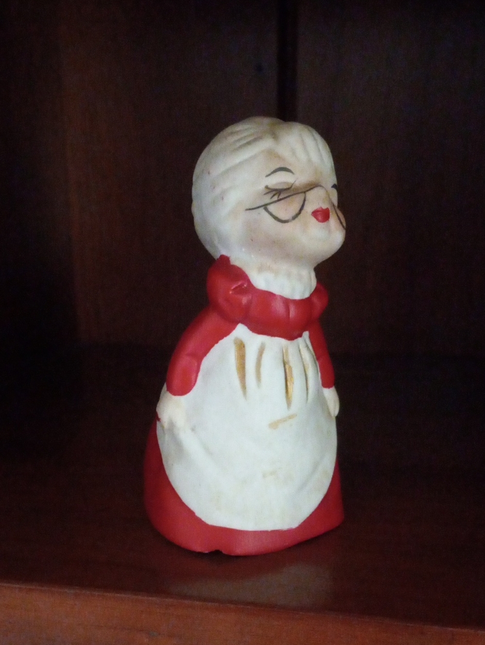Vintage 1978 JASCO Merri-Bells Mrs Claus Porcelain Christmas Bell
